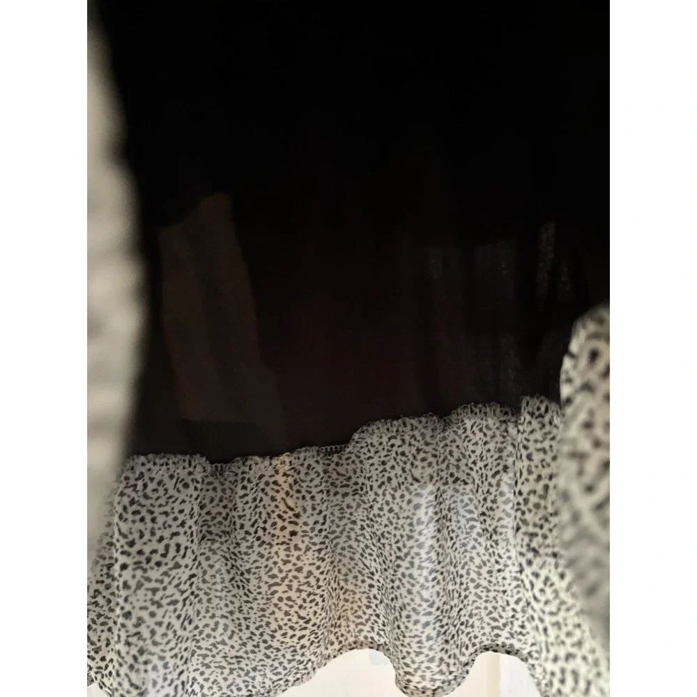 Sienna Sky Women's Size S‎ Black/White Skirt Ruffles Tiered Lined Mini Boho Chic